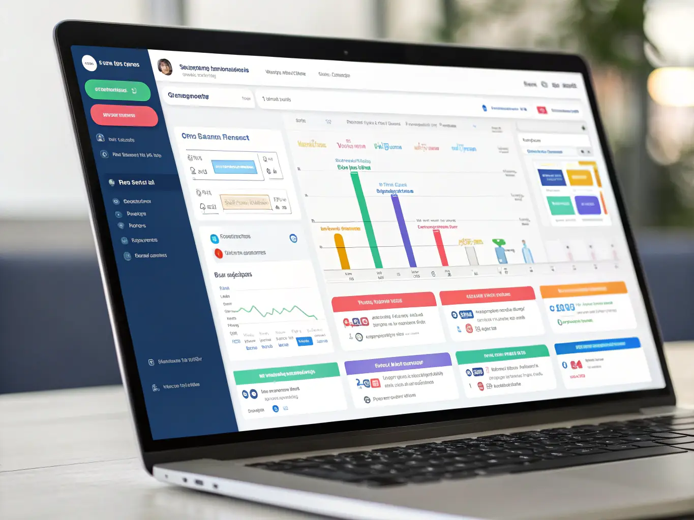 A software interface image showing project tracking and team collaboration features, demonstrating SEA TOWN's advanced management software solutions.