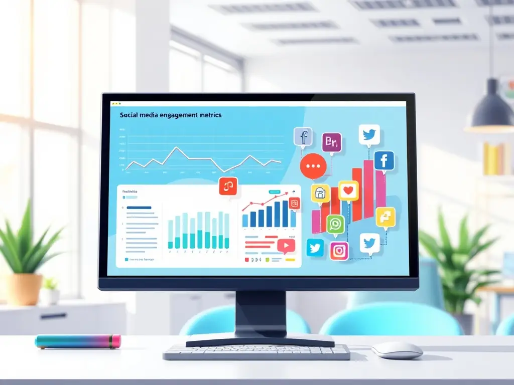 A dynamic digital marketing campaign image showing targeted ads and social media engagement, illustrating SEA TOWN's expertise in enhancing online presence.